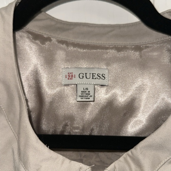 Guess brocade fabric jacket gold zipper size large - Picture 5 of 8